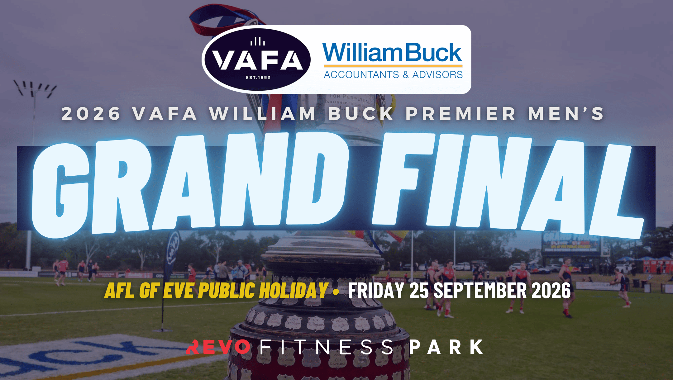 2026 VAFA William Buck Premier Men's Grand Final Game Day Function 2026 VAFA William Buck Premier Men's Grand Final Game Day Function