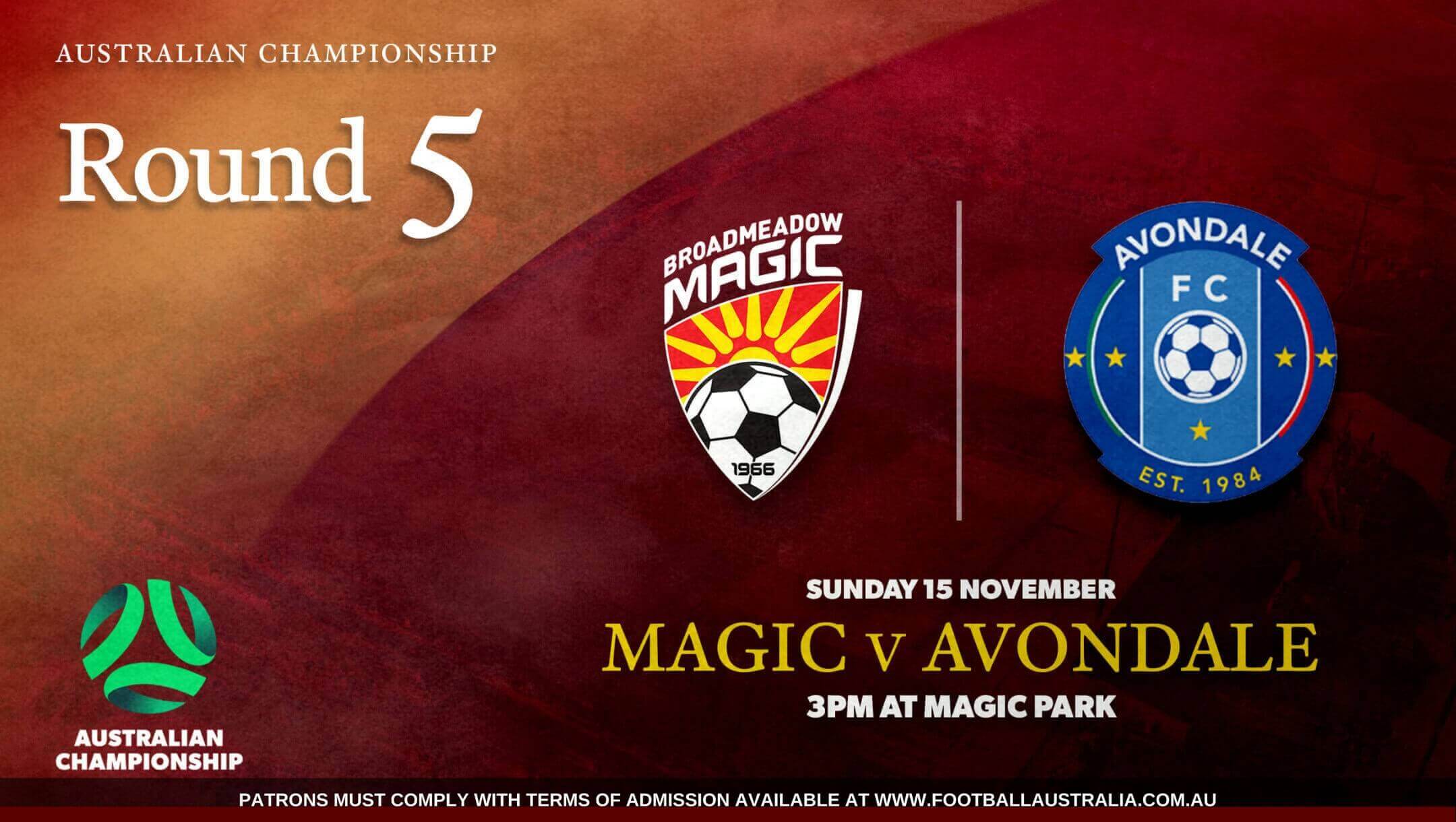 Australian Championship | Broadmeadow Magic vs Avondale FC