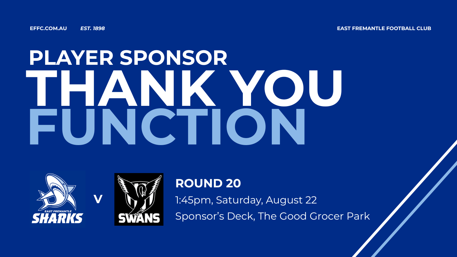 Player Sponsor Pre-Game Function: Round 20 vs. Swan Districts