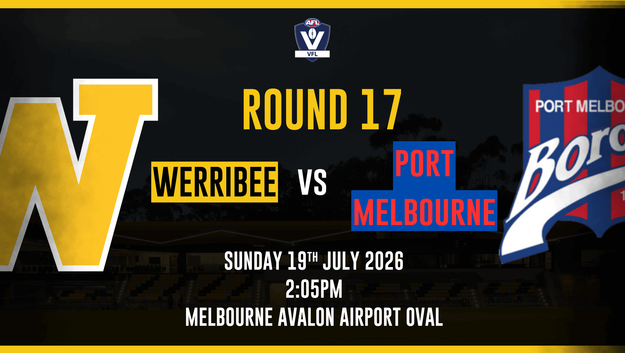 VFL Round 17, 2026: Werribee vs. Port Melbourne VFL Round 17, 2026: Werribee vs. Port Melbourne