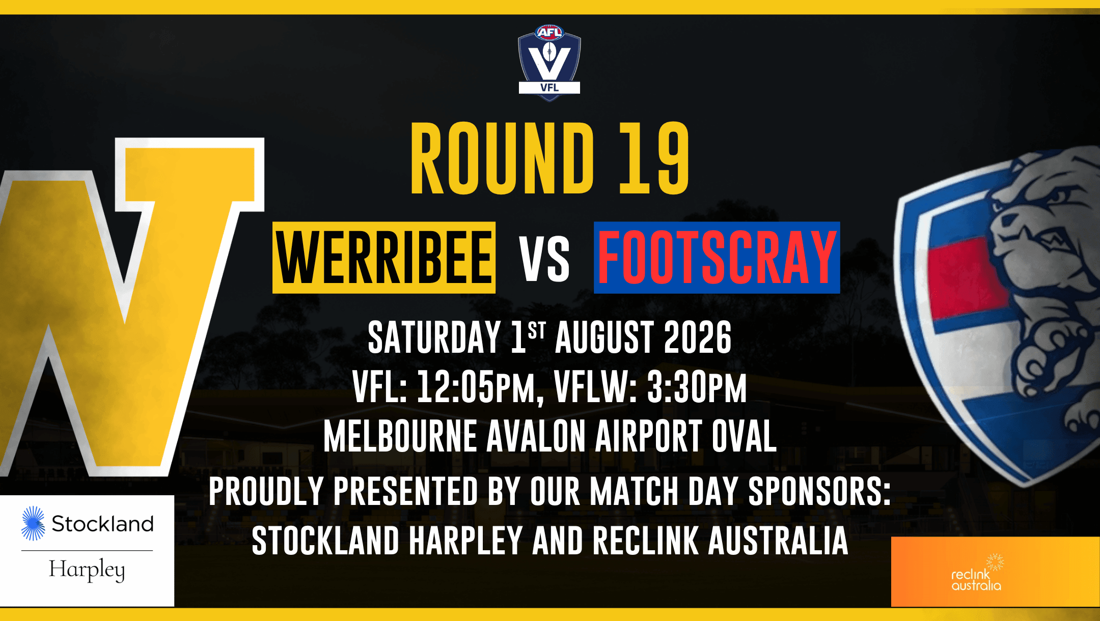 VFL Round 19, 2026: Werribee vs. Footscray VFL Round 19, 2026: Werribee vs. Footscray