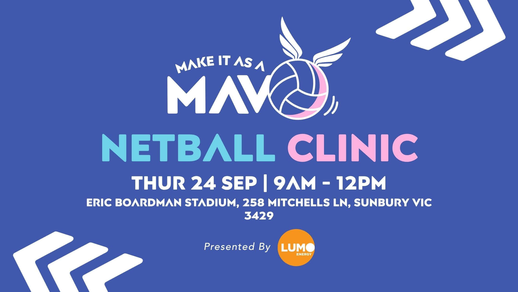 Make it as a Mav! School Holiday Clinic - Thursday 24th September Make it as a Mav! School Holiday Clinic - Thursday 24th September